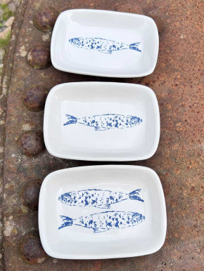 Kleine Schale Teller blaue Fische Batela 14 cm