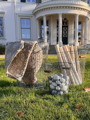 Bell'Arte Drahtkorb mit Holzgriffen H52