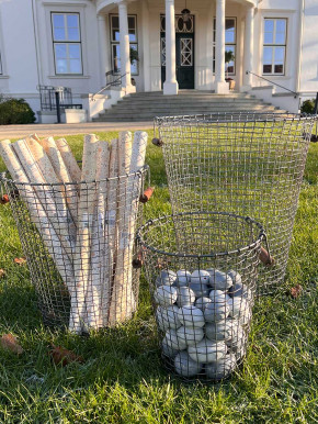 Bell'Arte Drahtkorb mit Holzgriffen H34