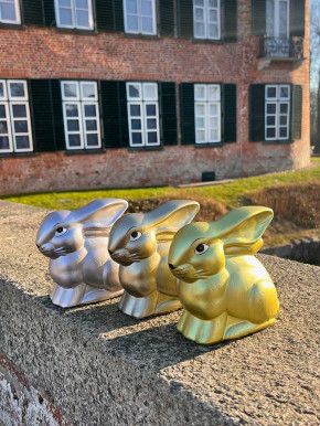 Bell'Arte Hase Osterhase metallic silber H16