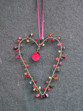 Bell'Arte Mini-Perlenherz schmal gold bunt