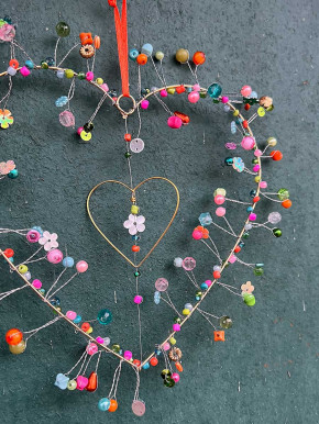 Bell'Arte Perlenherz gold bunt mit Miniherz