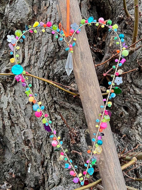 Bell'Arte schmales Perlenherz bunt mit Kristall