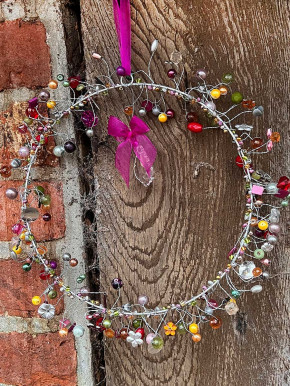 Bell'Arte Perlenring aubergine-silber mit Kristall D21