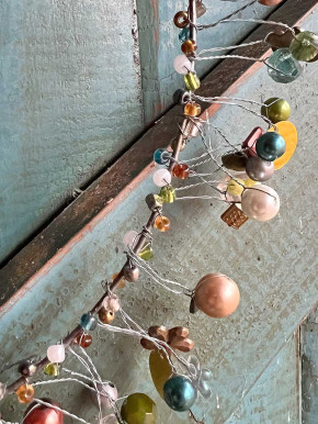 Bell'Arte Perlenring braun-petrol mit Kristall D21