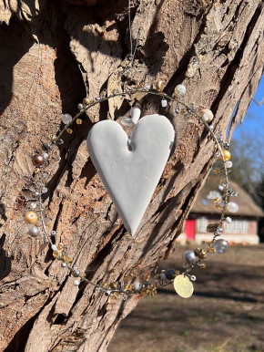 Bell'Arte Perlenring gold silber Keramikherz D15