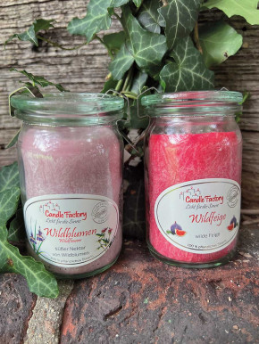 Candle Factory Baby-Jumbo Duft-Kerze im Weckglas Wildblumen Stearinkerze