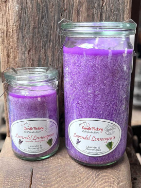 Candle Factory Baby-Jumbo Duft-Kerze im Weckglas Lavendel Lemongrass Stearinkerze