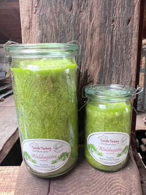 Candle Factory Mini-Jumbo Duftkerze im Weckglas Waldmeister Stearinkerze