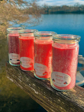 Candle Factory Mini-Jumbo Duftkerze im Weckglas Limette Erdbeer Stearinkerze
