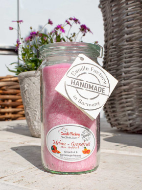 Candle Factory Mini-Jumbo Duftkerze im Weckglas Melone Grapefruit Stearinkerze