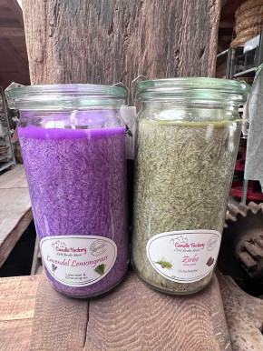 Candle Factory Mini-Jumbo Duftkerze im Weckglas Lavendel Lemongrass Stearinkerze