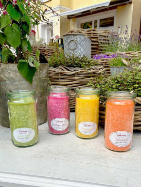 Candle Factory Mini-Jumbo Duft-Kerze im Weckglas Limited Edition grüner Apfel Stearinkerze