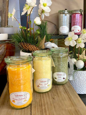 Candle Factory Mini-Jumbo Duft-Kerze im Weckglas Zirbe Stearinkerze