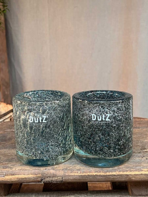 DutZ Collection Glas Vase Cylinder Galaxy Blue Bubble H10 D9