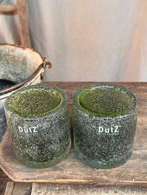 DutZ Collection Glas Vase Cylinder Galaxy Green Bubble H10 D9