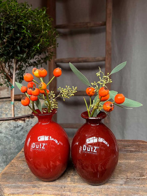 DutZ Collection bauchige Glas Vase Nadiel rotbraun H14 D8