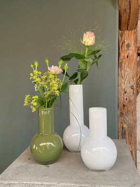 DutZ Collection Glas Vase Masa H25 D11 olivgrün