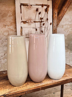DutZ Collection Glas Vase Robert H50 D22 weiss