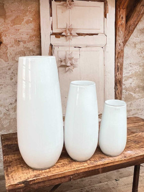 DutZ Collection Glas Vase Robert H27 D14 weiss