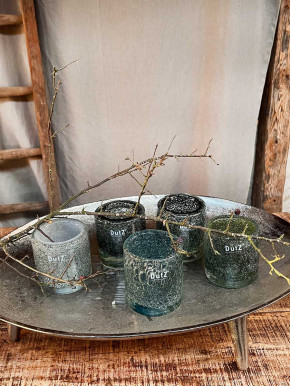 DutZ Collection Glas Vase Cylinder Galaxy Grey Bubble H10 D9