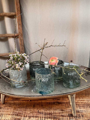 DutZ Collection Glas Vase Cylinder Galaxy Pine Bubble H10 D9