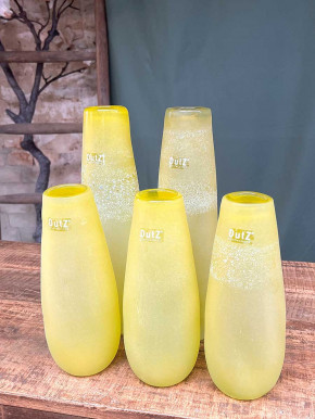 DutZ Collection schlanke Glas Vase antic yellow H33