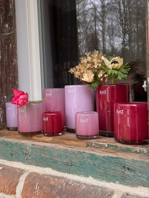 DutZ Collection Glas Übertopf Windlicht Vase Cylinder fuchsia H10