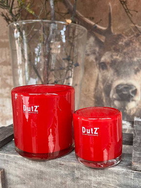 DutZ Collection Votive Glas Windlicht Vase Cylinder rot H7