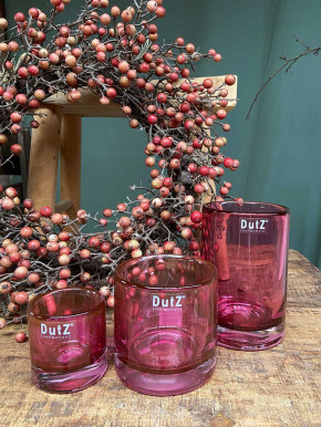 DutZ Collection Glas Vase Cylinder fuchsia transparent H15