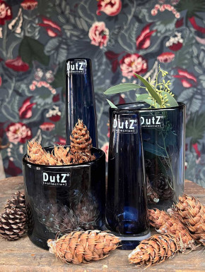 DutZ Collection Glas Vase Cylinder steelblue H15