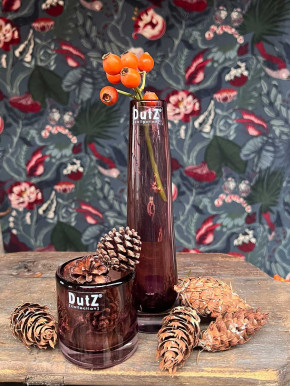 DutZ Collection Votive Glas Windlicht Vase Cylinder aubergine TR H7