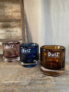 DutZ Collection Votive Glas Windlicht Vase Cylinder steelblue H7