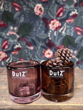 DutZ Collection Votive Glas Windlicht Vase Cylinder amber H7