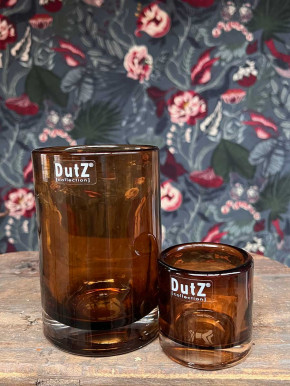 DutZ Collection Votive Glas Windlicht Vase Cylinder amber H7