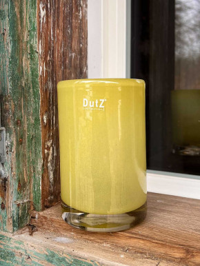 DutZ Collection Glas Vase Cylinder chartreuse gelb H15