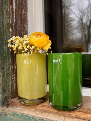 DutZ Collection Glas Vase Cylinder chartreuse gelb H15