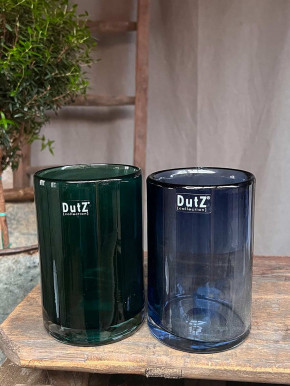 DutZ Collection Glas Vase Cylinder dunkelgrün H15