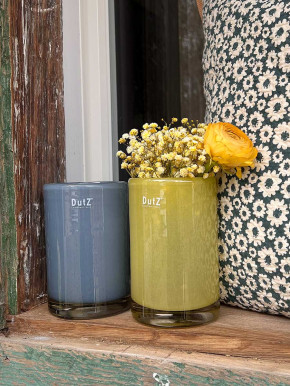 DutZ Collection Glas Vase Cylinder jeansblau H15