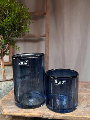 DutZ Collection Glas Vase Cylinder steelblue H15