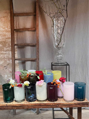 DutZ Collection Glas Vase Cylinder fuchsia transparent H15