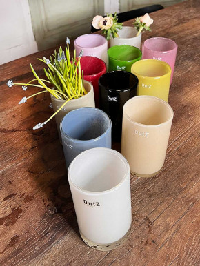 DutZ Collection Glas Vase Cylinder jeansblau H15