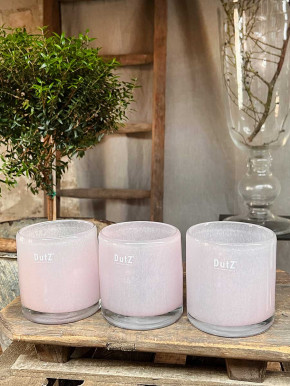 DutZ Collection Glas Übertopf Windlicht Vase Cylinder altrosa H10