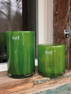 DutZ Collection Votive Glas Windlicht Vase Cylinder Jungle grün H7