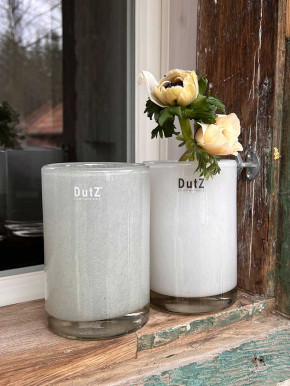 DutZ Collection Glas Vase Cylinder weiß H15