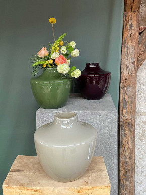 DutZ Collection Glas Vase Zlatko H22 D23 olivgrün