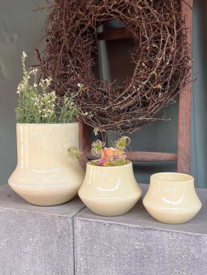 DutZ Collection Glas Pot Bara ivory H24 D24