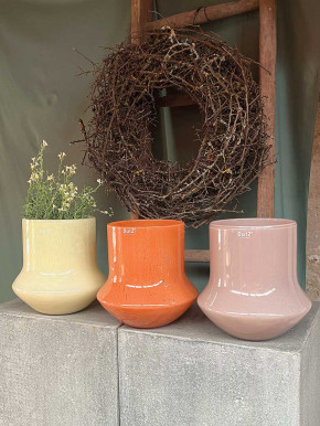 DutZ Collection Glas Pot Bara ivory H24 D24