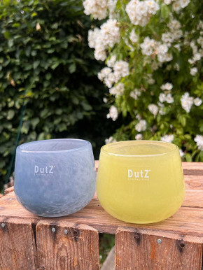 DutZ Collection Glas Pot Übertopf Vase Windlicht bauchig H11 D13 chartreuse gelb