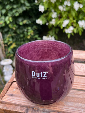 DutZ Collection Glas Pot Übertopf Vase Windlicht bauchig H11 D13 plum